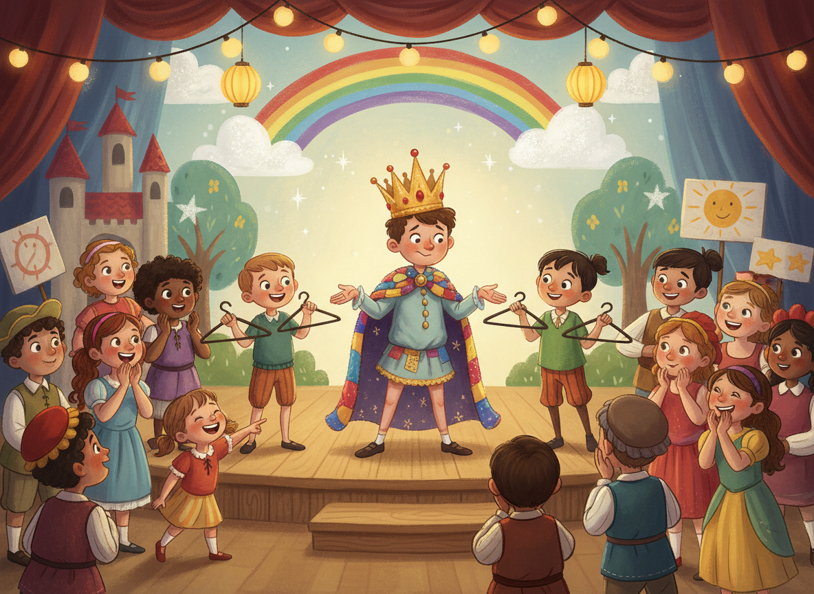 Children performing The Emperor's New Clothes play