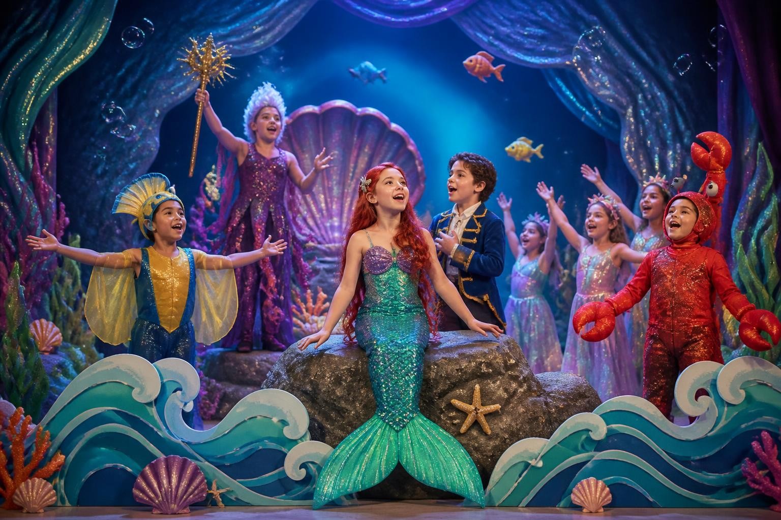 Children performing a Little Mermaid play