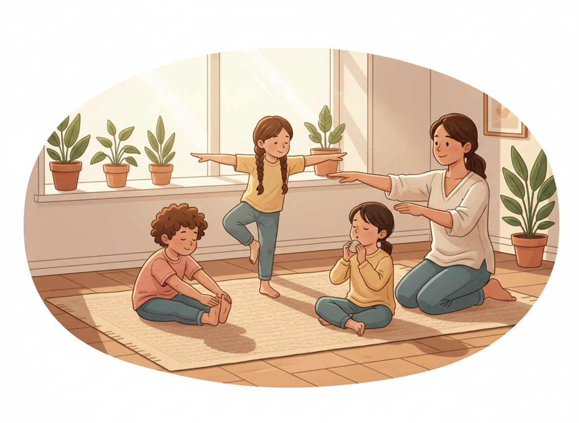Young children using calm movement activities to support self-regulation
