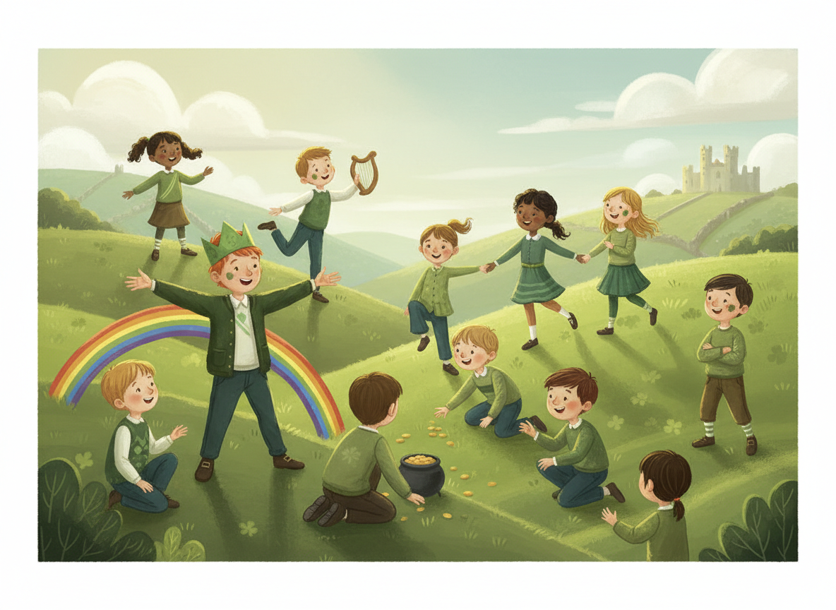 Children enjoying St Patrick's Day drama activities